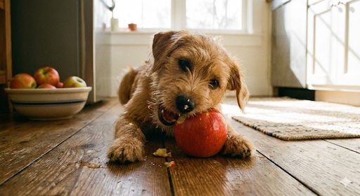 Input - Puppy with apple
